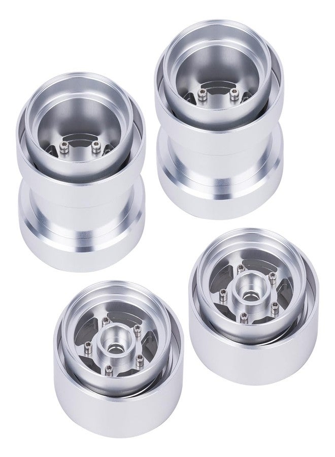 VNUHV Aluminum Wheel Rim Hub Set for Tamiya Grasshopper,Hornet, Mighty Frog, Fighting Buggy Upgrades Parts (Silver) - Image 2